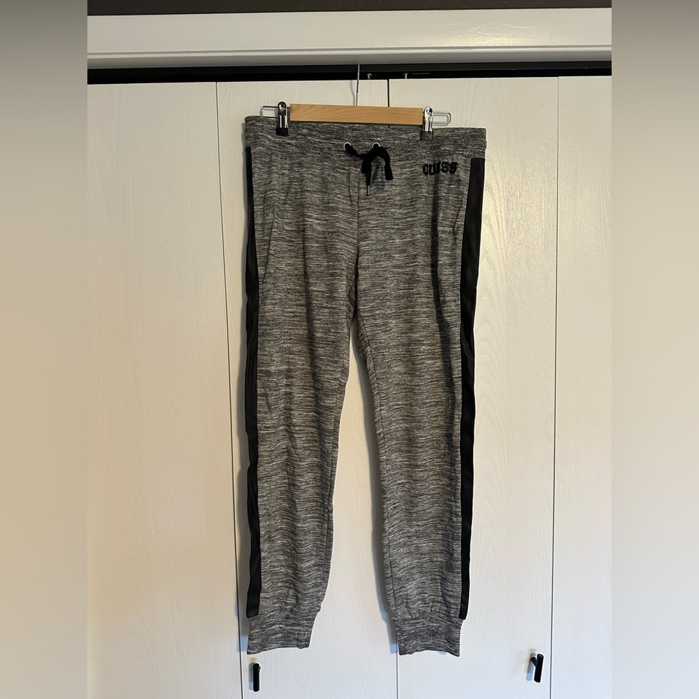 GUESS Gray and Black Jogger Sweatpants